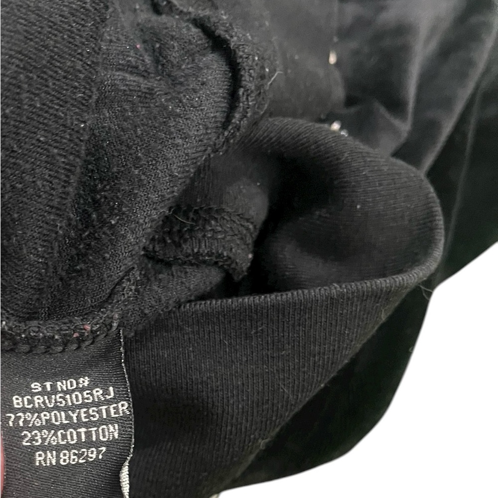 BCBG Y2K Rhinestone Logo Black Velvet Zip-Up Hoodie Small - Picture 7 of 8